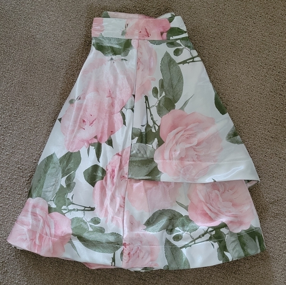 Speechless Juniors Floral Rose Multi Tiered Circle Spring Mini Skirt - Picture 4 of 13